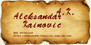 Aleksandar Kainović vizit kartica